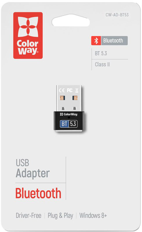 Адаптер Bluetooth v5.3 USB, чорний Colorway (CW-AD-BT53) на малюнкі №6