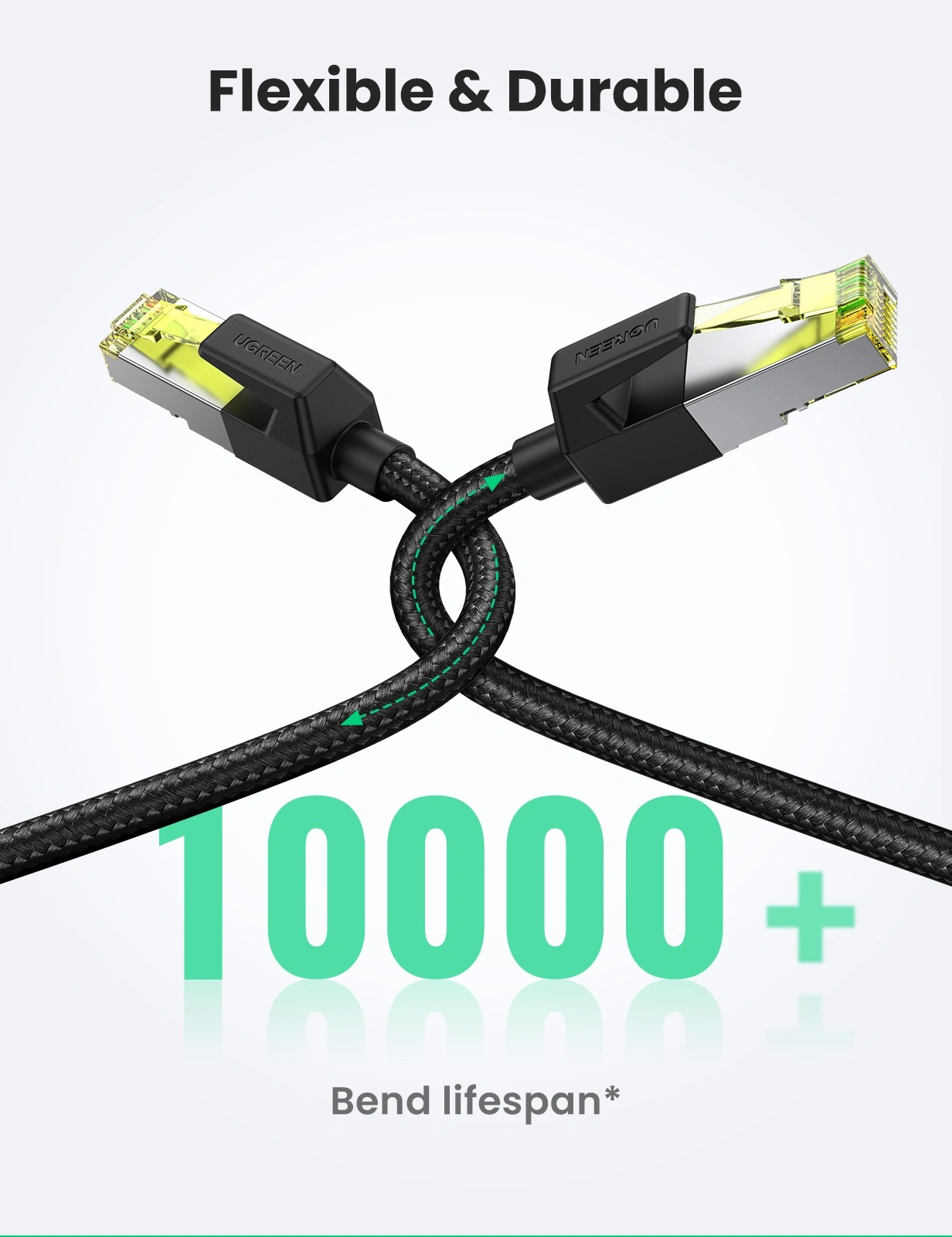 Патч-корд Ugreen CAT 7 F/FTP, 10.0м, AWG 30 (30791) Чорний на малюнкі №6