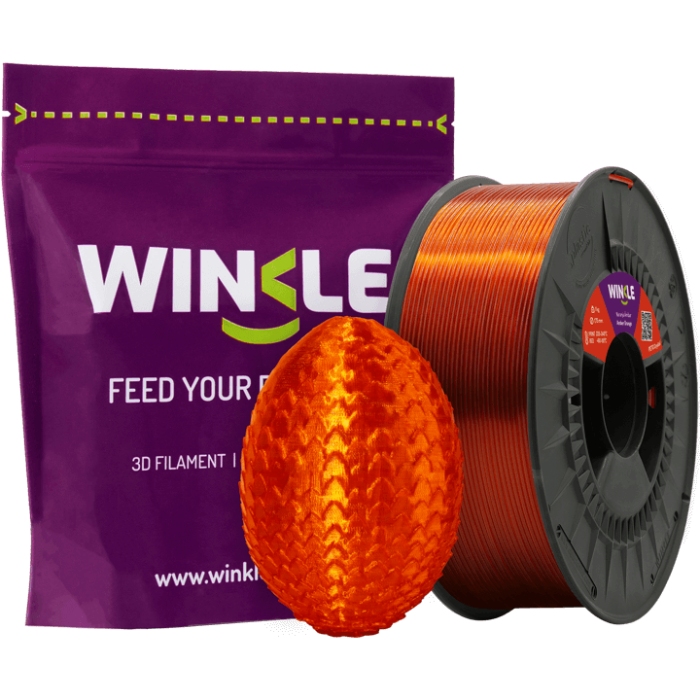 Пластик (Filament) WINKLE PETG CRYSTAL 1кг, 1.75мм, бурштиновий оранж (PET01000175NARAMBWNK) помаранчевий на малюнкі №2