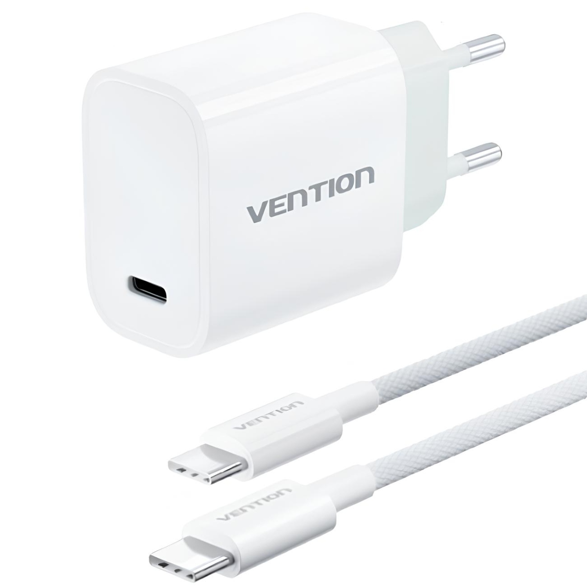 Зарядний пристрій 1xUSB-C 30W + USB-C cable М-М White Vention (G18W0-EU) на малюнкі №1