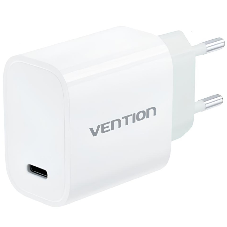Зарядний пристрій 1xUSB-C 30W + USB-C cable М-М White Vention (G18W0-EU) на малюнкі №2