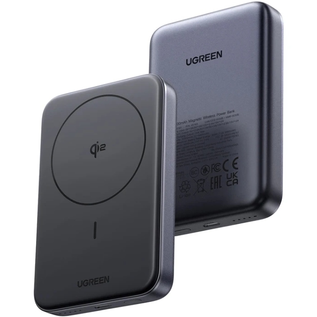 УМБ Ugreen Magnetic Wireless 10000mAh 30W QI2 USB-C In/Out (PB761) Black (45763) на малюнкі №4