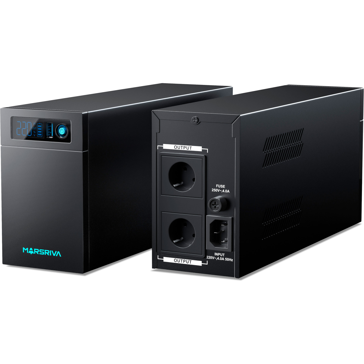 ДБЖ Marsriva MR-UF1200L, 1200ВА/720Вт, Line-Interactive, LED version, з літієвою батареєю (MR-UF1200L) на малюнкі №4