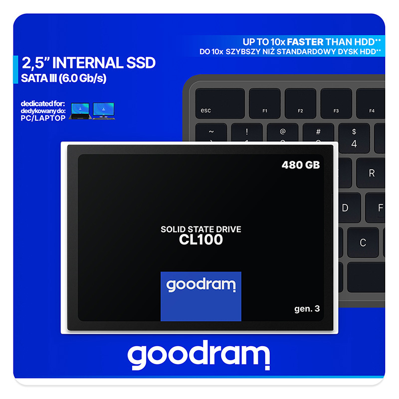 SSD 480Gb GoodRAM CL100 SATA III 2.5 TLC, Retail (SSDPR-CL100-480-G3) на малюнкі №3