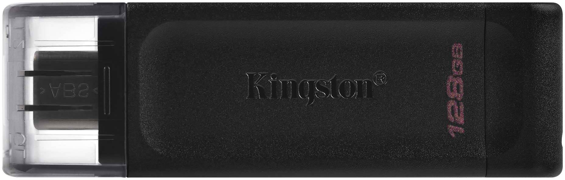 USB Flash Kingston 128GB USB-C 3.2 Gen 1 DataTraveler 70, Retail (DT70/128GB#) Чорний на малюнкі №1