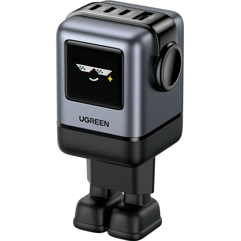 Зарядний пристрій 4xUSB 100W (3xUSB-C+USB-A) Gan Robot tech Fast Charger Сірий X688 Ugreen (45515B) на малюнкі №1