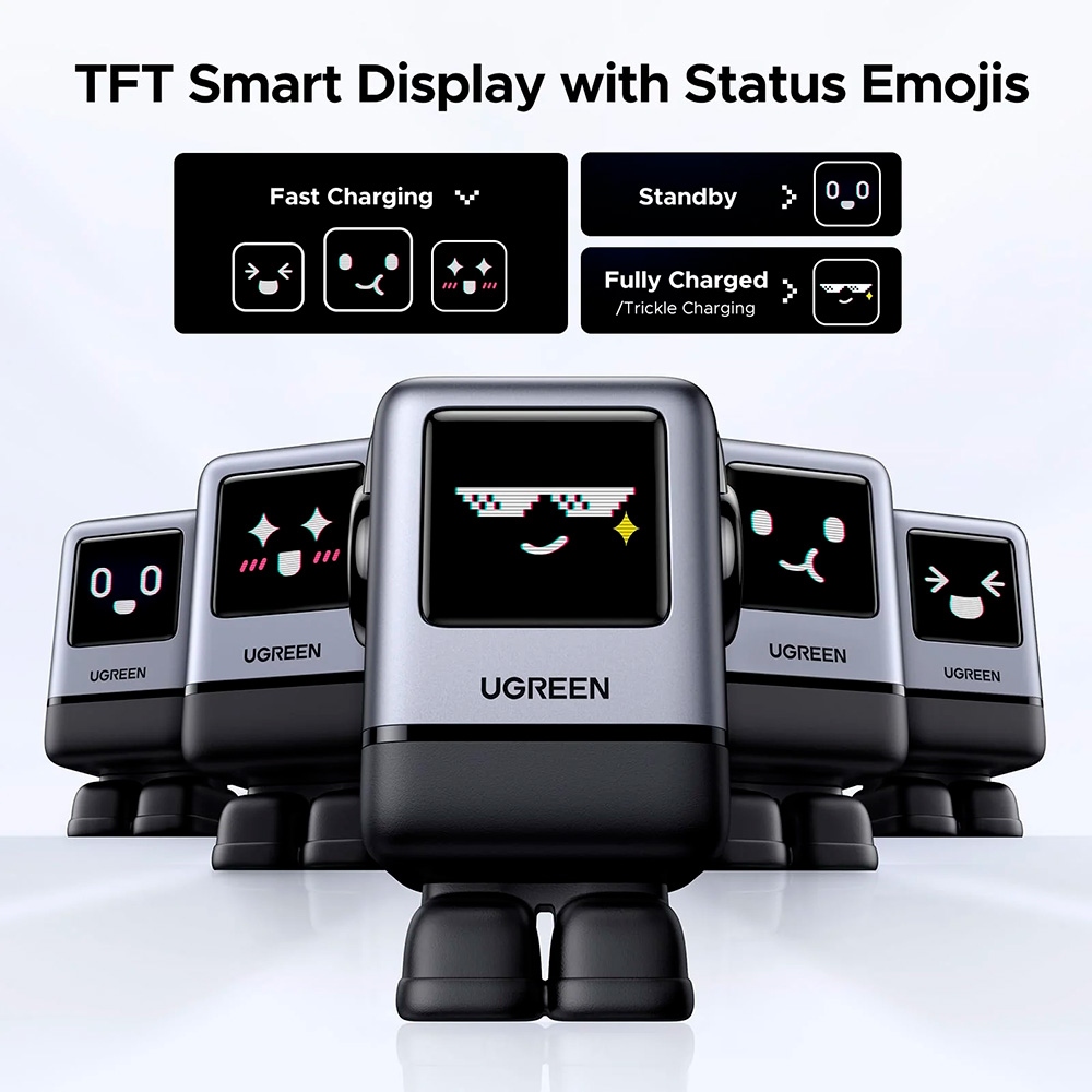 Зарядний пристрій 4xUSB 100W (3xUSB-C+USB-A) Gan Robot tech Fast Charger Сірий X688 Ugreen (45515B) на малюнкі №2