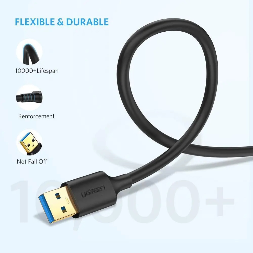Кабель USB 3.0 AM-AM, 0,5 м, Чорний, US128 UGREEN (10369) Чорний на малюнкі №7