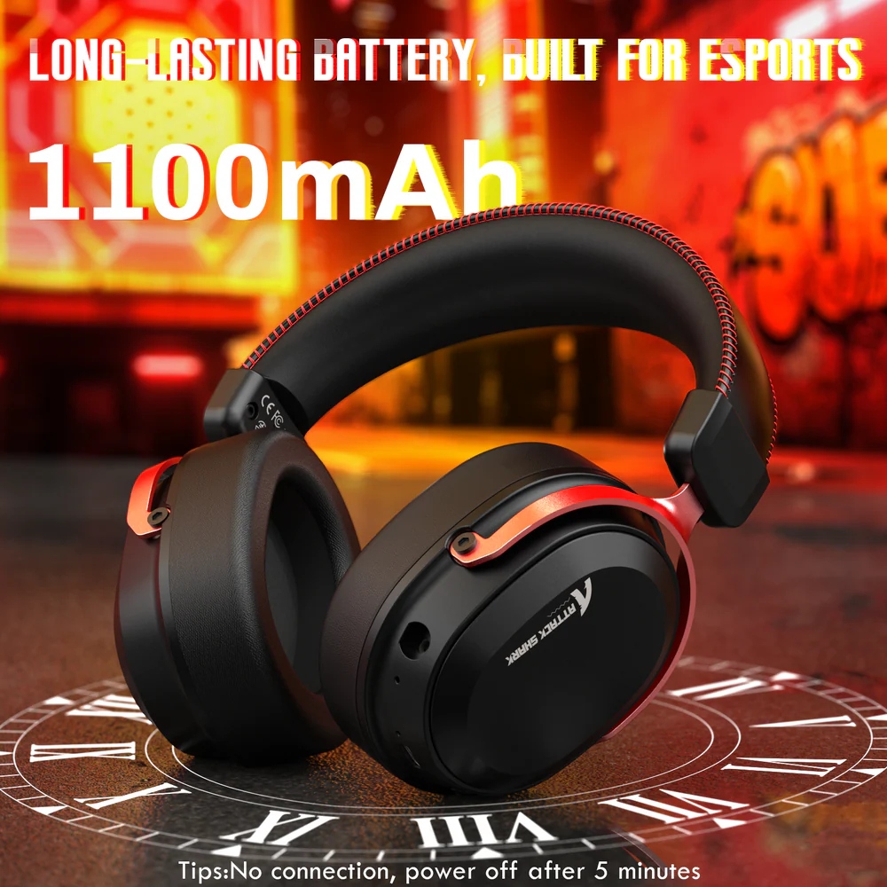Ігрова гарнітура Attack Shark L30PRO Wireless,2.4GHz/Bluetooth/3.5mm AUX/AUX-to-Type-C,Black and Red (L30PROBR_AS) Чорний/Червоний на малюнкі №8