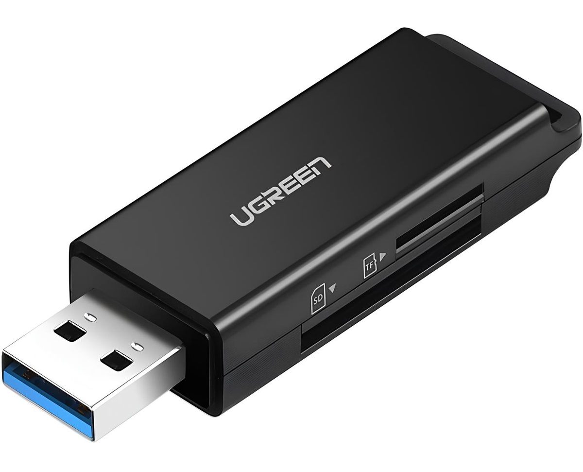 Card Reader USB 3.0 -- 2-слота SD/TF CM104 Ugreen (40752) на малюнкі №1