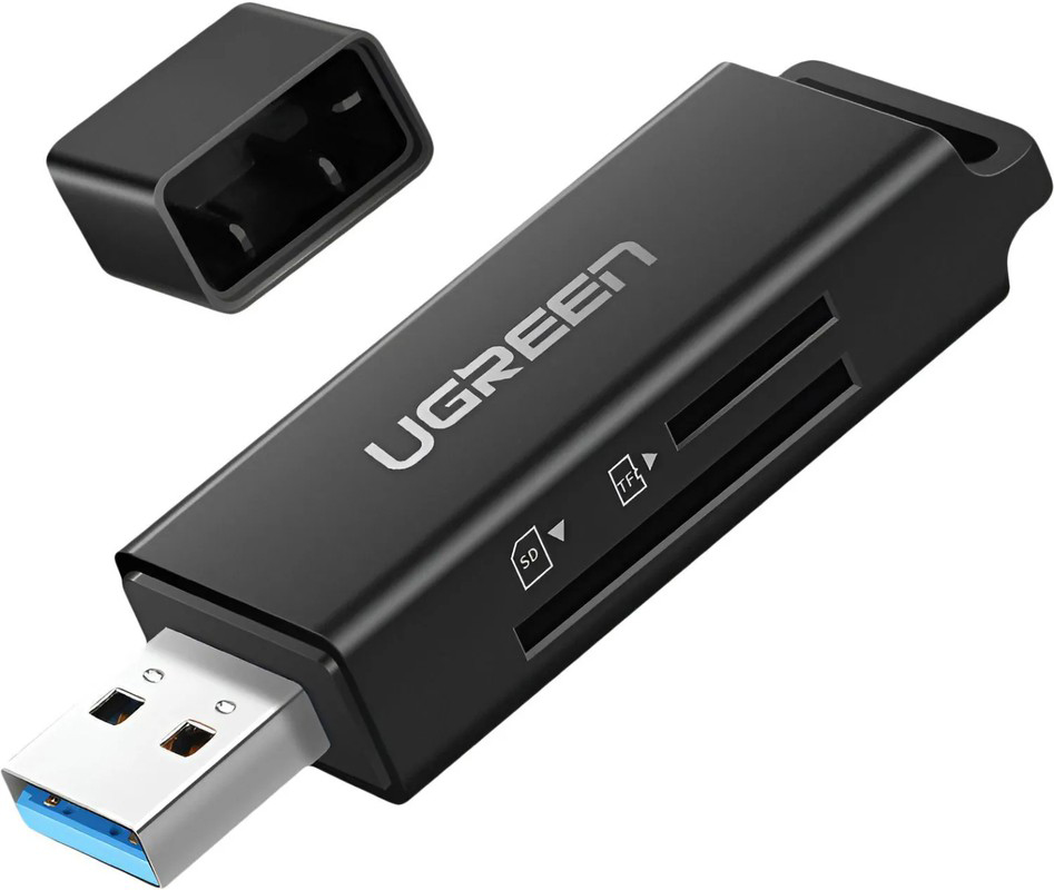 Card Reader USB 3.0 -- 2-слота SD/TF CM104 Ugreen (40752) на малюнкі №2