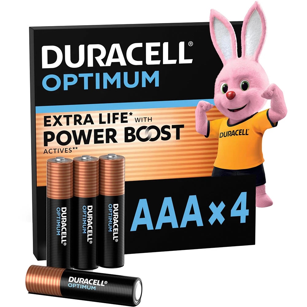 Батарейка AАA/LR03, Лужна, Duracell Optimum, BL (4шт.) (6835422) на малюнкі №2