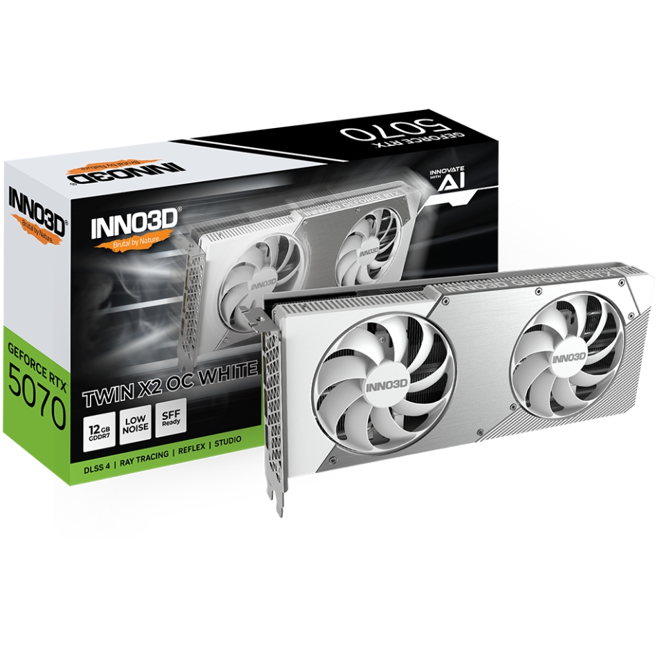 GeForce RTX5070 Inno3D TWIN X2 OC WHITE, 12GB GDDR7, 192bit, PCI Express 5.0 (N50702-12D7X-195064W) на малюнкі №9