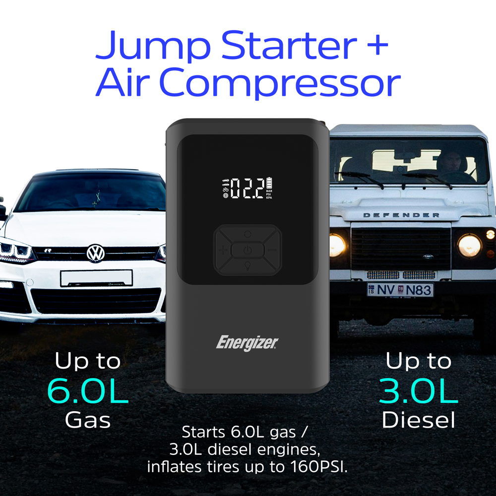 Автомобільний Jump Starter 10000mAh 37W USB-C,USB-A, 160 PSI, ліхтар 2W Energizer (JE10000JP) на малюнкі №5