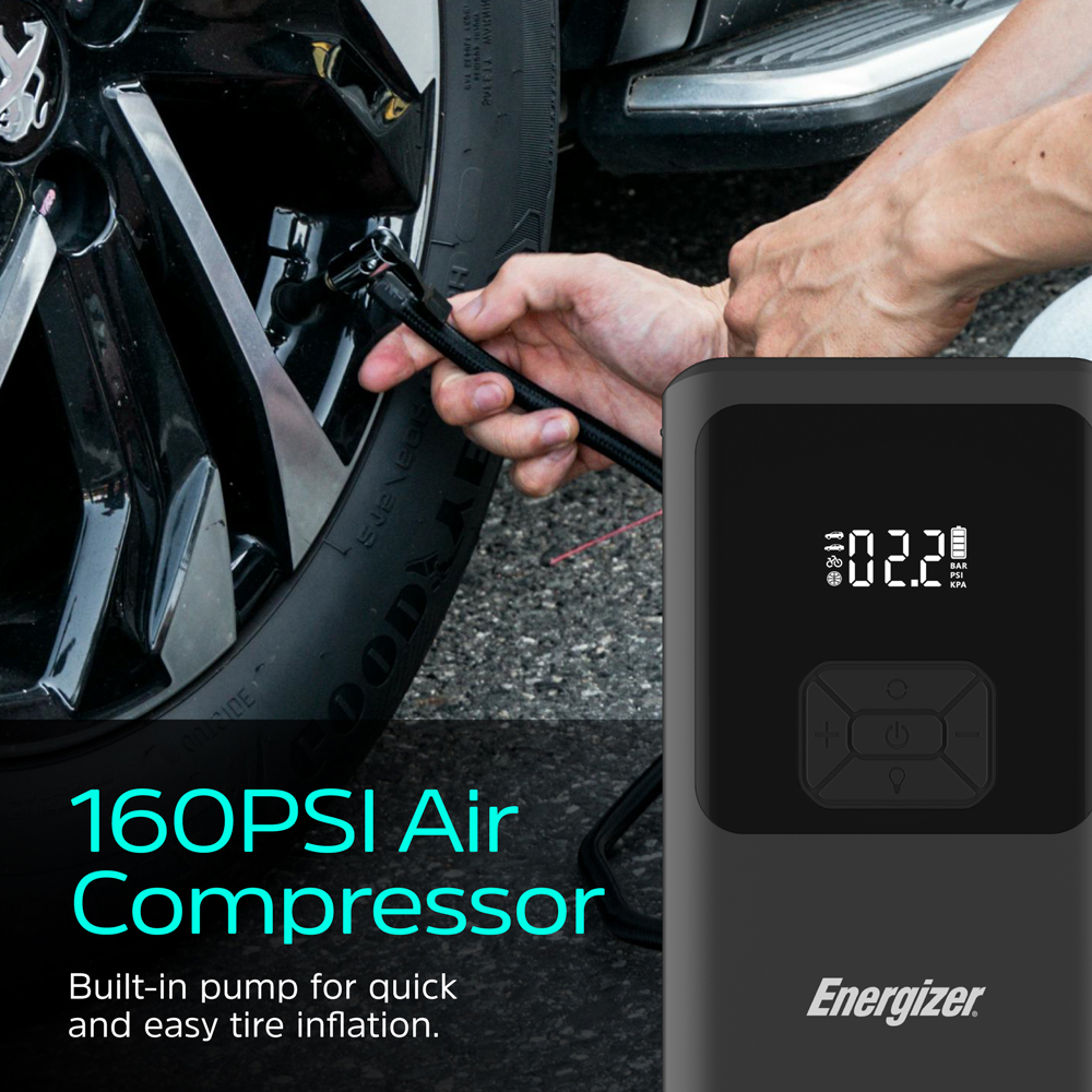 Автомобільний Jump Starter 10000mAh 37W USB-C,USB-A, 160 PSI, ліхтар 2W Energizer (JE10000JP) на малюнкі №6