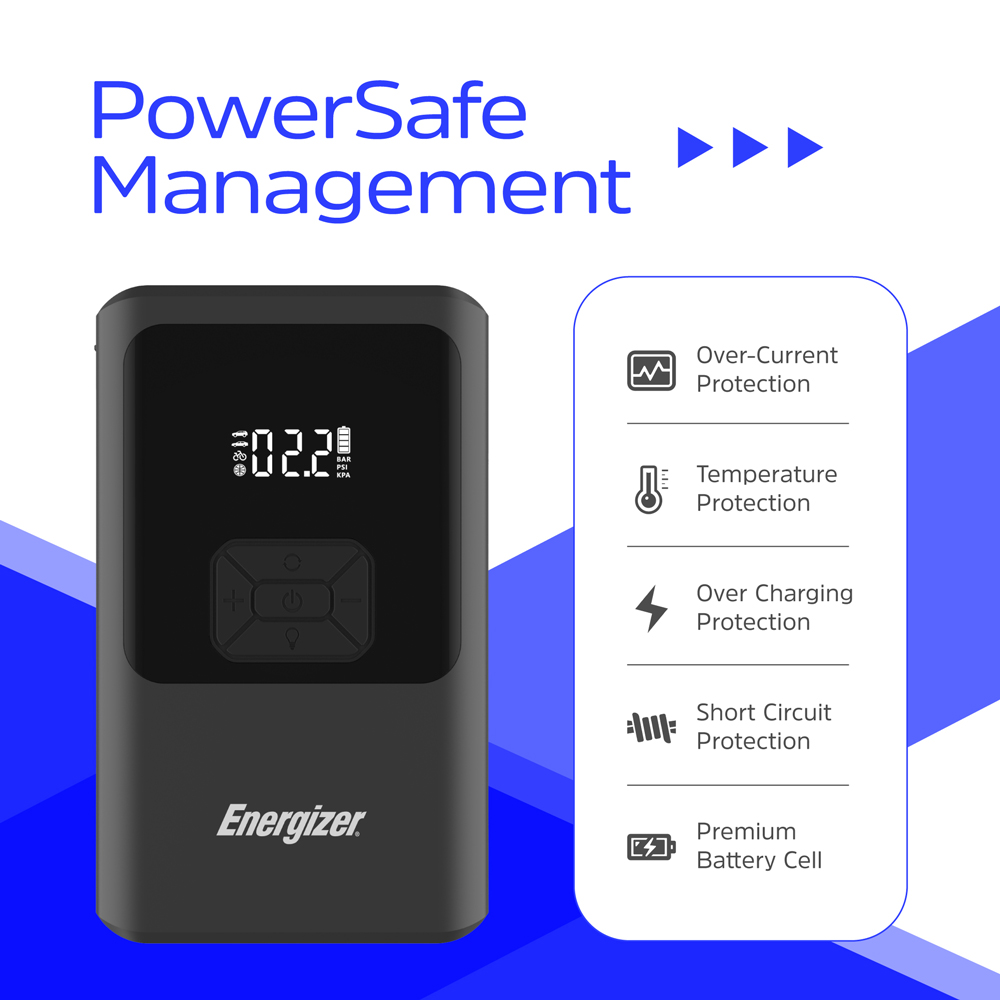 Автомобільний Jump Starter 10000mAh 37W USB-C,USB-A, 160 PSI, ліхтар 2W Energizer (JE10000JP) на малюнкі №9