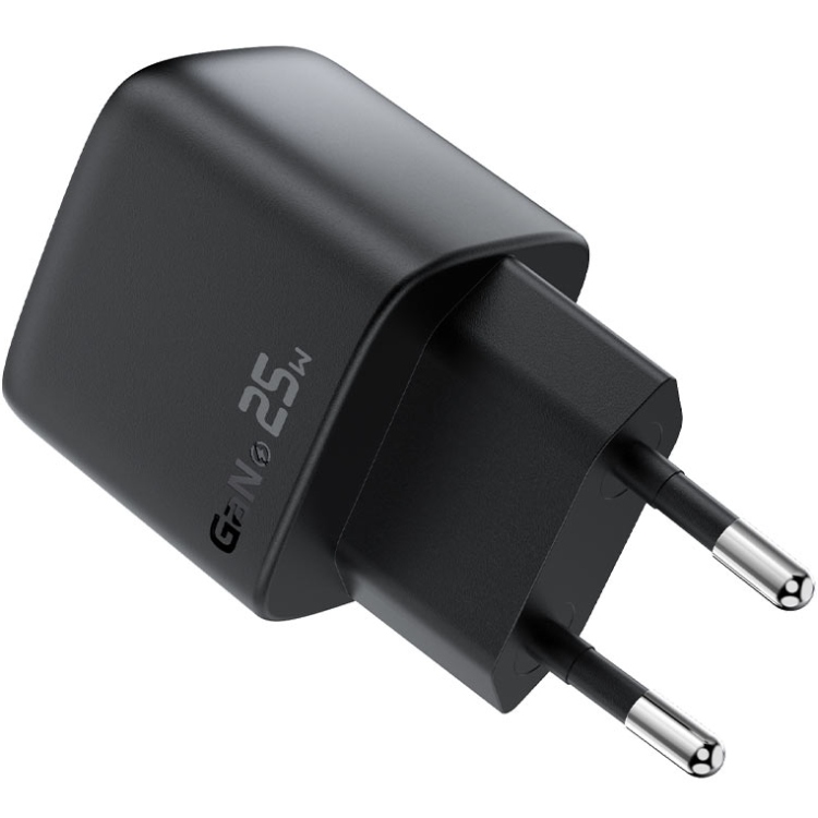 Зарядний пристрій 2xUSB 25W (USB-C+USB-A) with digital display Gan A114 Black Acefast (6974316284437) на малюнкі №3