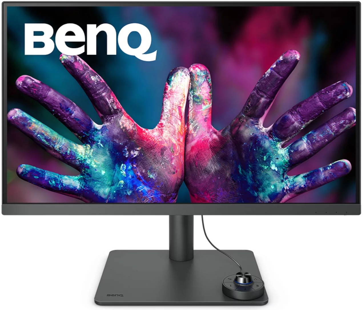 TFT 27 BenQ PD2705U, 4K UHD, IPS, 99% sRGB, HDMI, DP, USB-C, USB-hub, HAS, колонки (9H.LKDLA.TBE) Темно-Сірий на малюнкі №1