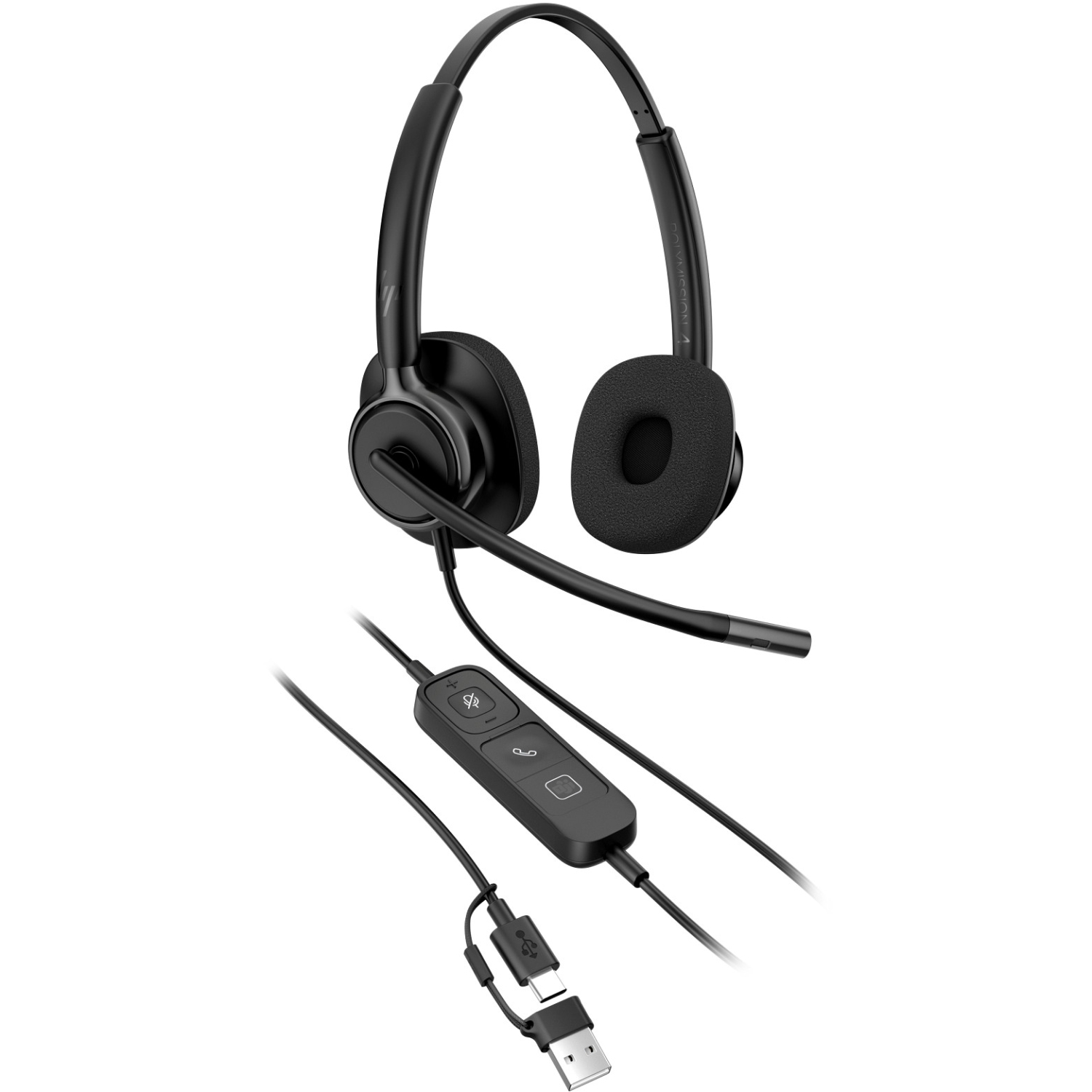 Гарнітура HP Poly Mission 425 Stereo USB-C/A (C01B3AA) Чорний на малюнкі №6