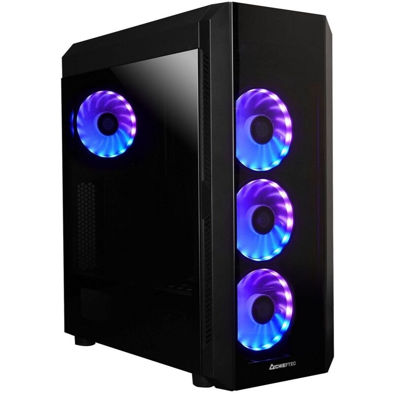 Корпус Chieftec SCORPION III GL-03B-OP 4x120mm A-RGB, Type-C ATX, без БЖ, Black (GL-03B-UC-OP) Чорний на малюнкі №1
