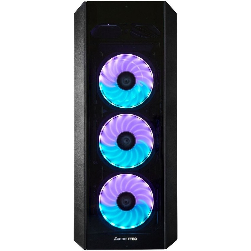 Корпус Chieftec SCORPION III GL-03B-OP 4x120mm A-RGB, Type-C ATX, без БЖ, Black (GL-03B-UC-OP) Чорний на малюнкі №3