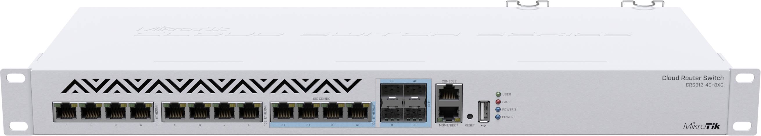 Комутатор Mikrotik CRS312-4C+8XG-RM, 8x10G, 4x10G/SFP+, USB, 1хFE (CRS312-4C+8XG-RM) на малюнкі №1