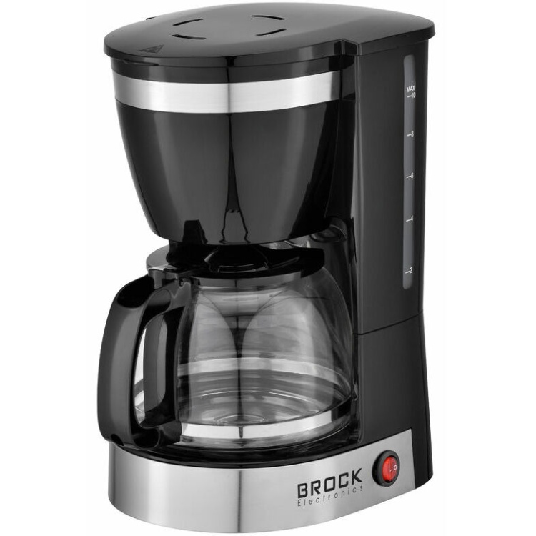 Кавоварка BROCK крапельна/ 1.25л/ 800 Вт/ мелена/ чорнa (CM 1255 BK) Чорний/сріблястий на малюнкі №1