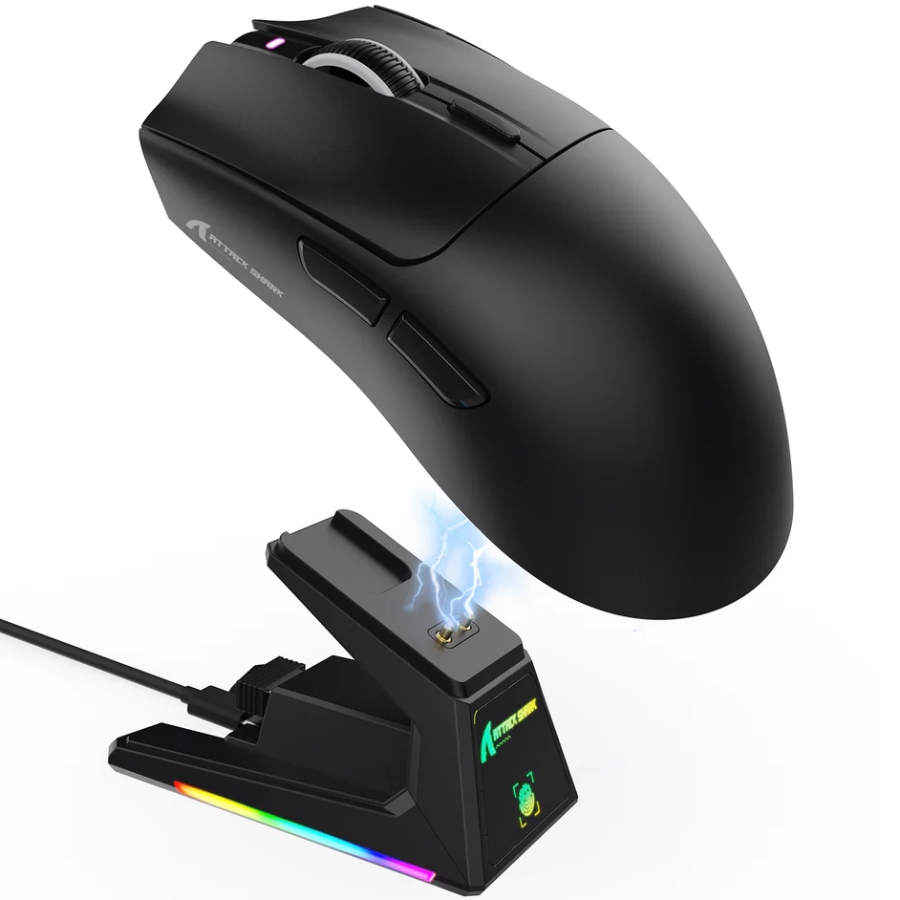 Мишка Attack Shark X1, Wireless/Bluetooth, 40000dpi. (PAW3395PRO), 6кн, Black (X1B_AS) Чорний на малюнкі №2