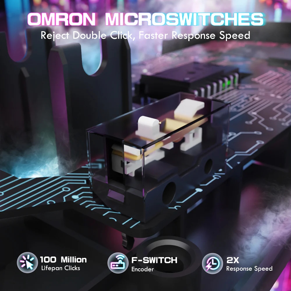 Мишка Attack Shark X1, Wireless/Bluetooth, 40000dpi. (PAW3395PRO), 6кн, Black (X1B_AS) Чорний на малюнкі №7