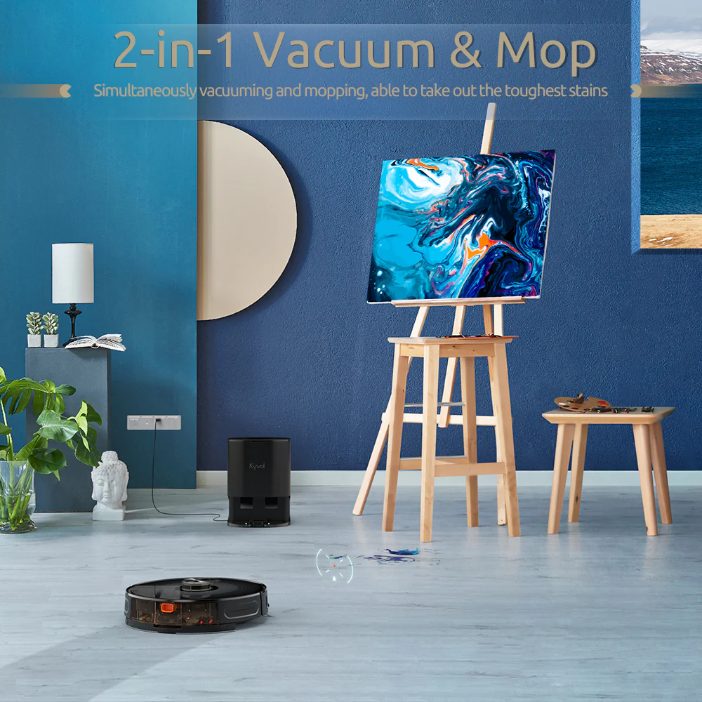 Робот пилосос Kyvol Cybovac S31 Lidar/110ml+500ml/5200 mA/3000 pa/Google Assistant,Amazon Alexa (Kyvol S31) Чорний на малюнкі №10