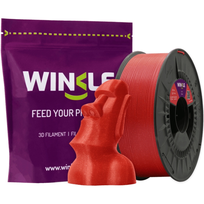 Пластик (Filament) WINKLE PLA HD 1кг, 1.75мм, блискучий (PHD01000175CORCORWNK) кораловий на малюнкі №2