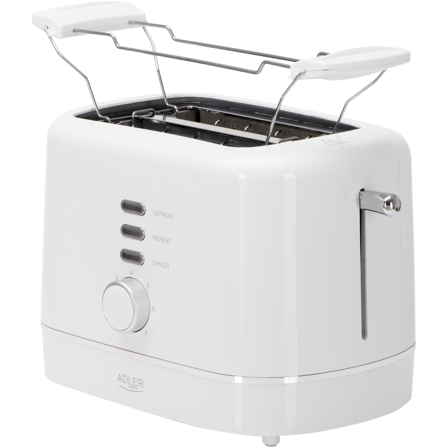 Тостер Adler AD 3224 white 850Вт/ 2 відділення/7 режимів підсмажування/розморожування/підігрів булок (AD3224W) Білий на малюнкі №2