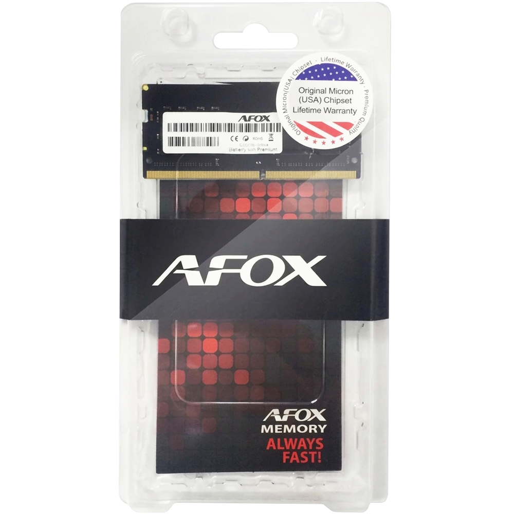 SoDIMM 8Gb DDR4 3200 MHz AFox, Retail (AFSD48PH1P#) на малюнкі №3