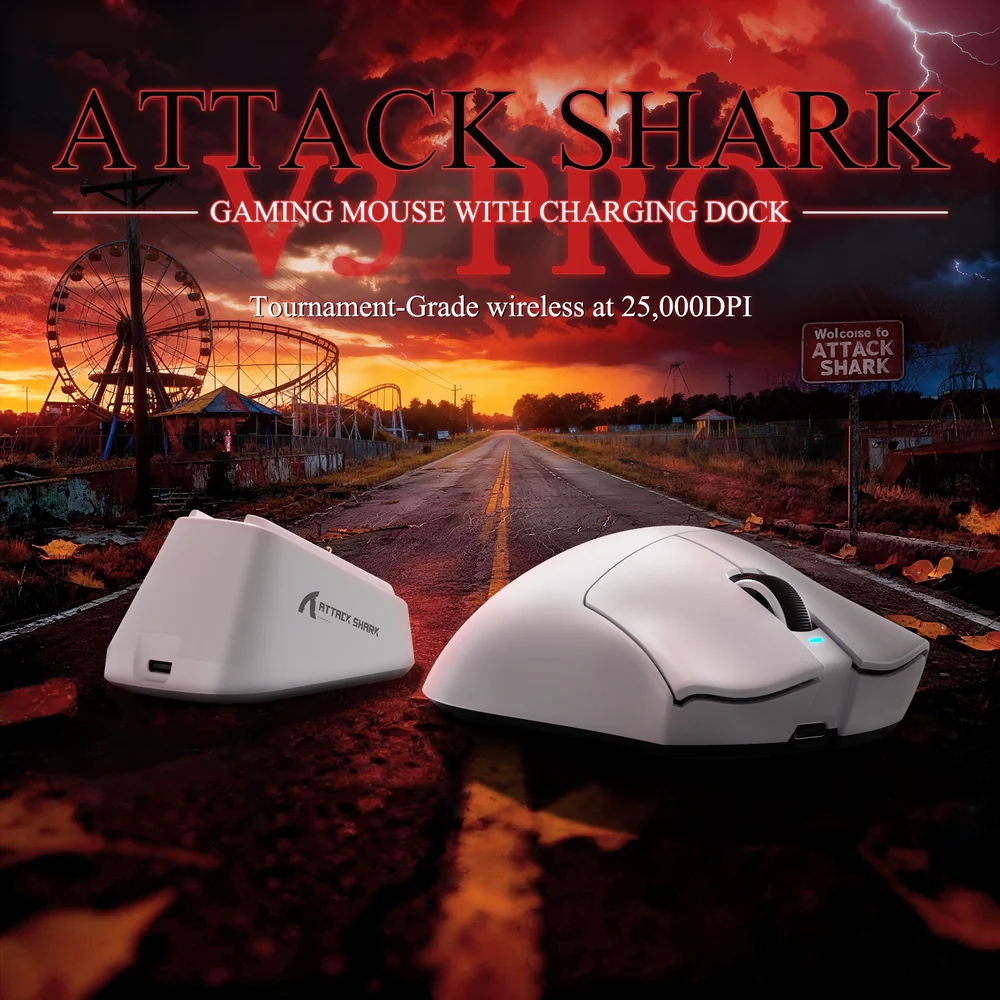 Мишка Attack Shark V3Pro Ultra-Light, Wireless/Bluetooth, 25000dpi. (PAW3311), 6кн, White (V3PROW_AS) Білий на малюнкі №4