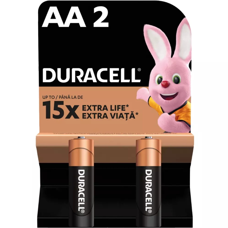 Батарейка AA/LR06, Лужна, Duracell MN1500, BL (2шт.) (6409640) на малюнкі №1
