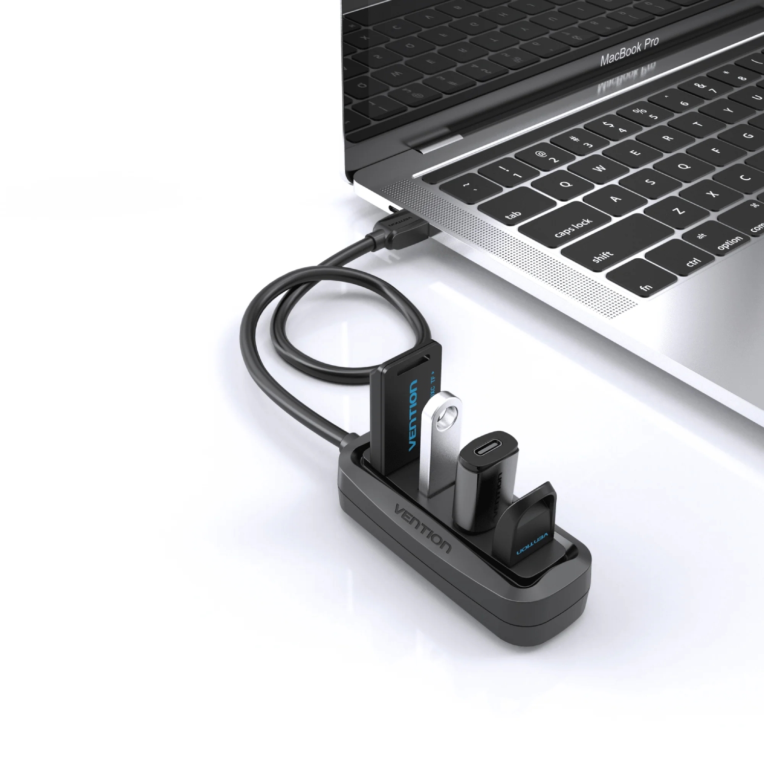 Хаб USB 2.0 - 4xUSB-A 2.0, 0,15м, чорний Vention (VAS-J43-B015) на малюнкі №5