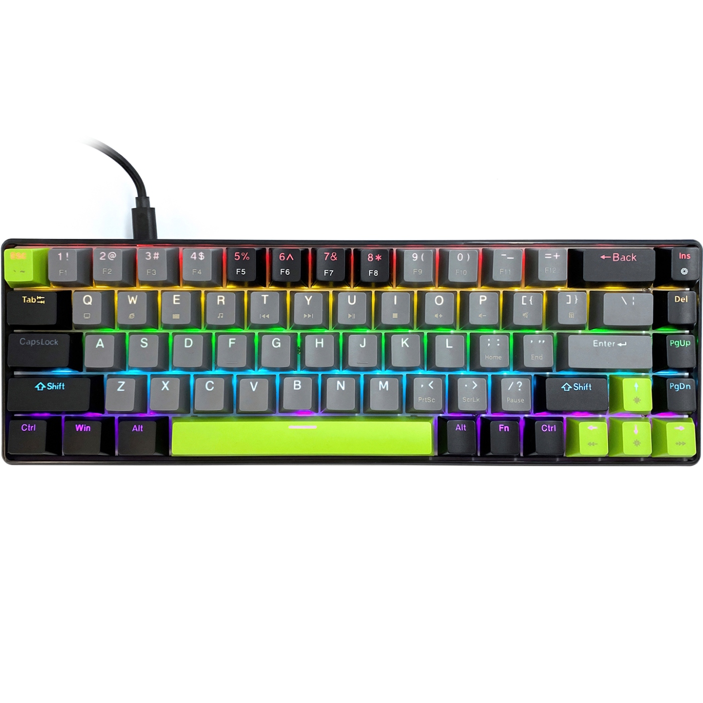 Клавіатура ігрова механічна Media-Tech RED CORE MX60, Anti-Ghosting, 68кл, PC/Mac (MT1260) Чорний на малюнкі №1