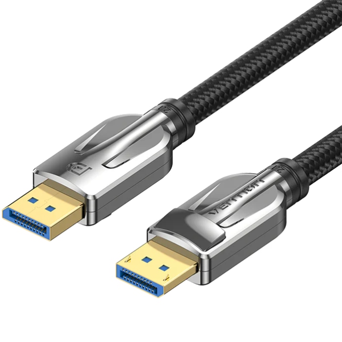 Кабель DisplayPort M - M 2.0м,V2.1, 16K 30 Гц, обплетення, чорний Vention (HGABH) на малюнкі №1