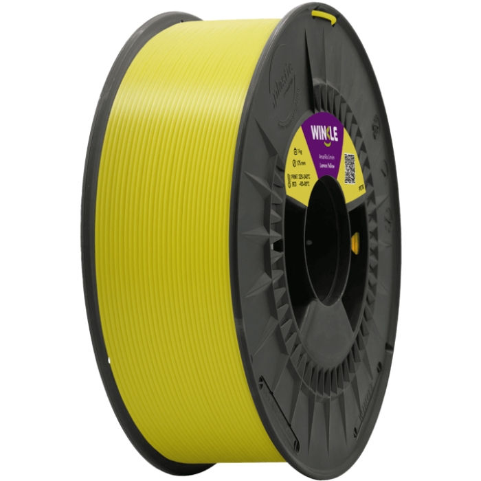 Пластик (Filament) WINKLE PETG 1кг, 1.75мм, лимонно-жовтий (PET01000175AMALIMWNK) жовтий на малюнкі №1
