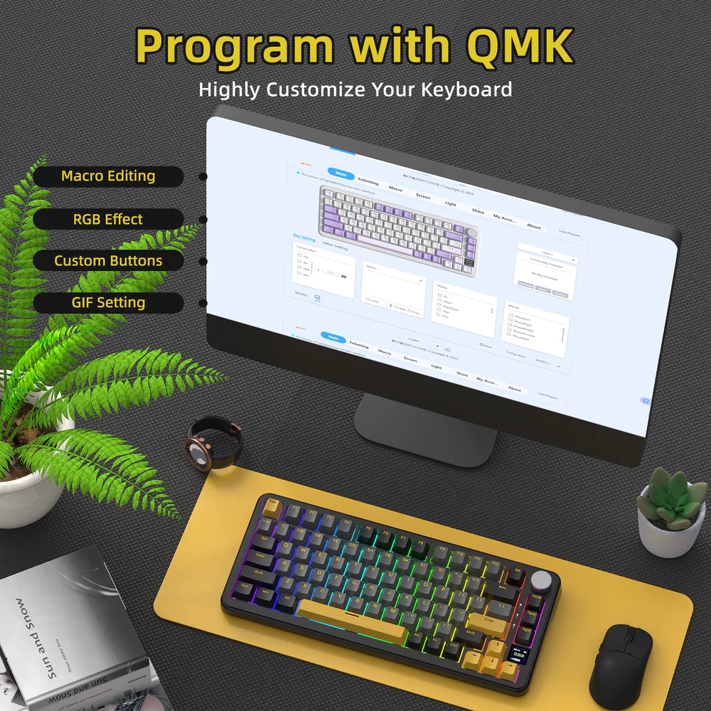 Клавіатура ігрова механічна Attack Shark X85PRO 82кл. RGB, Wireless, Star Black (X85PROSB_AS) Чорний на малюнкі №7