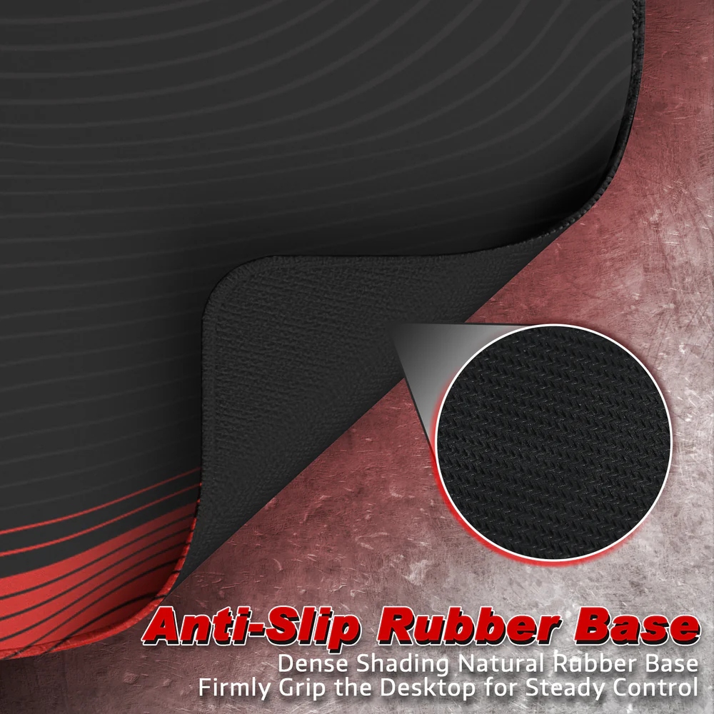 Ігрова поверхня Attack Shark CM02 450x400x4мм Contour line Black Red (CM02CLBR_AS) Чорний+червоний на малюнкі №7