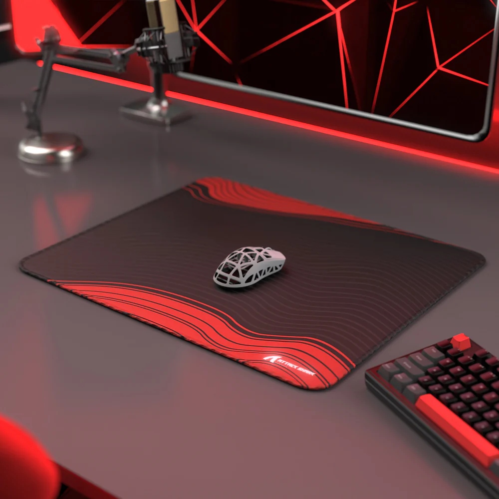 Ігрова поверхня Attack Shark CM02 450x400x4мм Contour line Black Red (CM02CLBR_AS) Чорний+червоний на малюнкі №8