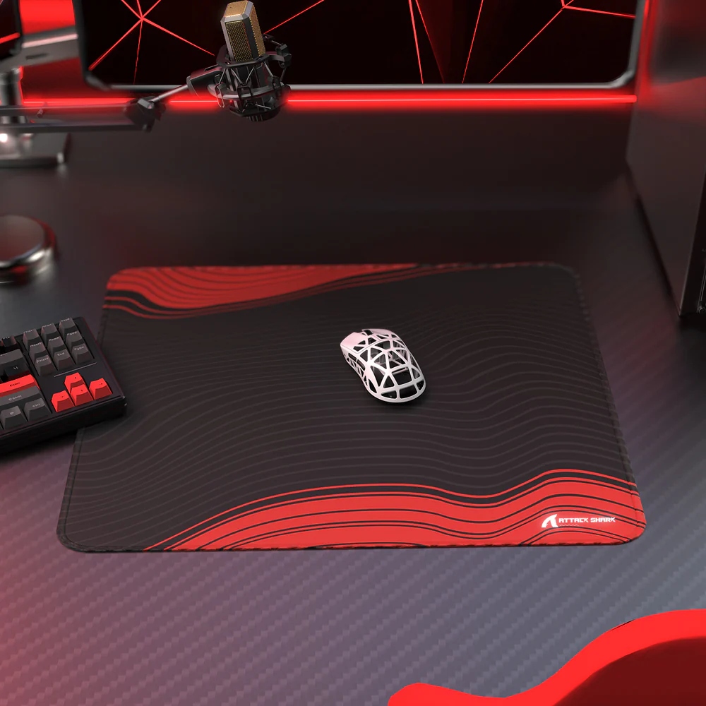 Ігрова поверхня Attack Shark CM02 450x400x4мм Contour line Black Red (CM02CLBR_AS) Чорний+червоний на малюнкі №9