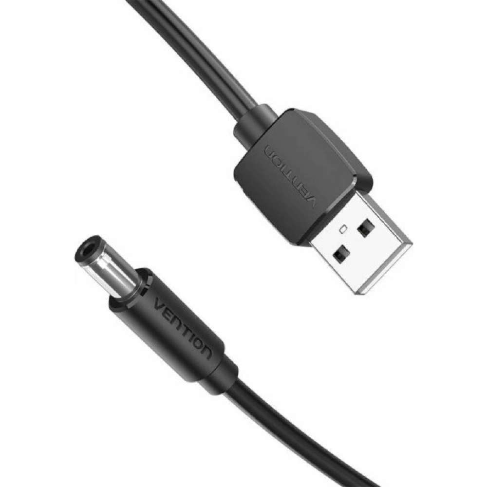 Кабель живлення USB AM - 5.5mm DC Power PVC 5V 3A, Black 0.5м Vention (CEYBF) на малюнкі №3