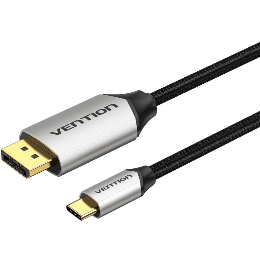 Кабель USB 3.1 Type-C M - DisplayPort M, 1.5м v.2.1 16K30Hz Aluminum Alloy сірий Vention (CGWHG) на малюнкі №1