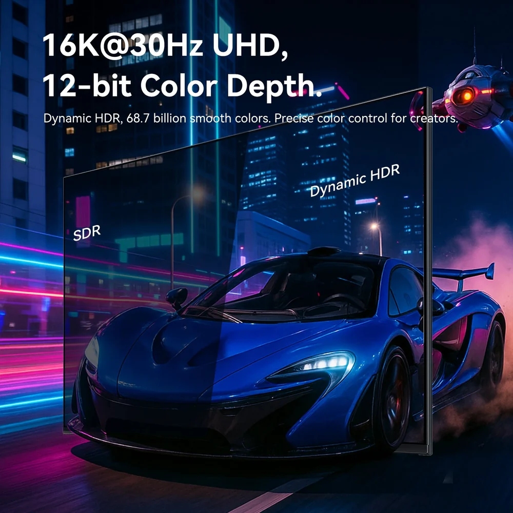 Кабель USB 3.1 Type-C M - DisplayPort M, 1.5м v.2.1 16K30Hz Aluminum Alloy сірий Vention (CGWHG) на малюнкі №6