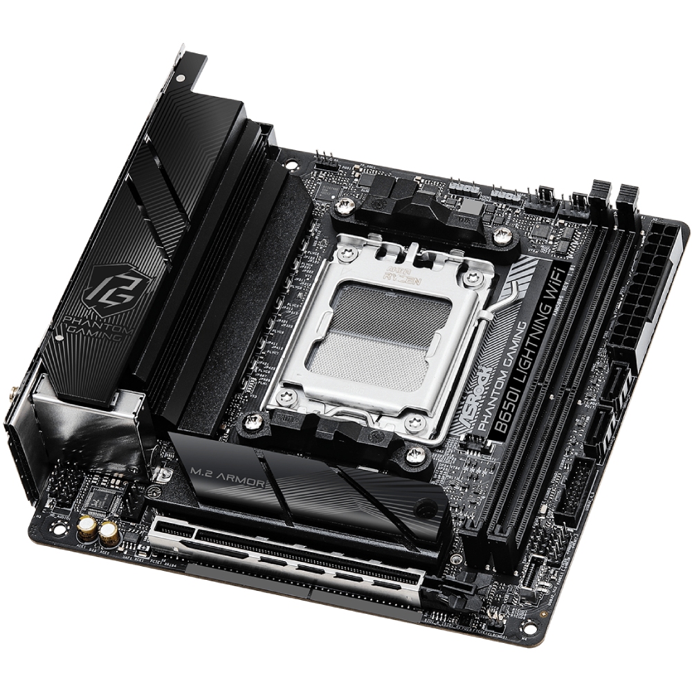ASRock B650I LIGHTNING WIFI(AM5/B650, 2*DDR5, 1xPCIex16, HDMI/DP, 2xSATAІІІ,2xM.2, 2.5GLan, mITX) (B650I LIGHTNING WIFI) на малюнкі №3