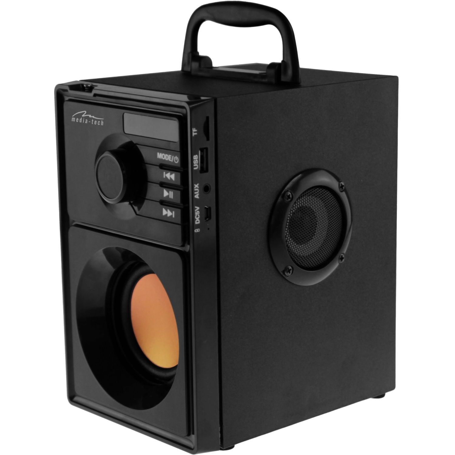 Акустична система 1.0 Media-Tech 15W, Bluetooth/FM/AUX/SD/USB/пульт/BOOMBOX, помар. мембрана, чор (MT3145_V2) Чорний на малюнкі №3
