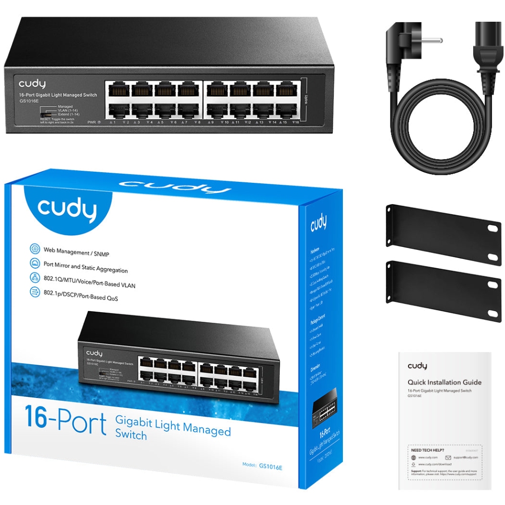 Комутатор Cudy GS1016E, 16-Port Gigabit Easy-Managed Switch (GS1016E) на малюнкі №4