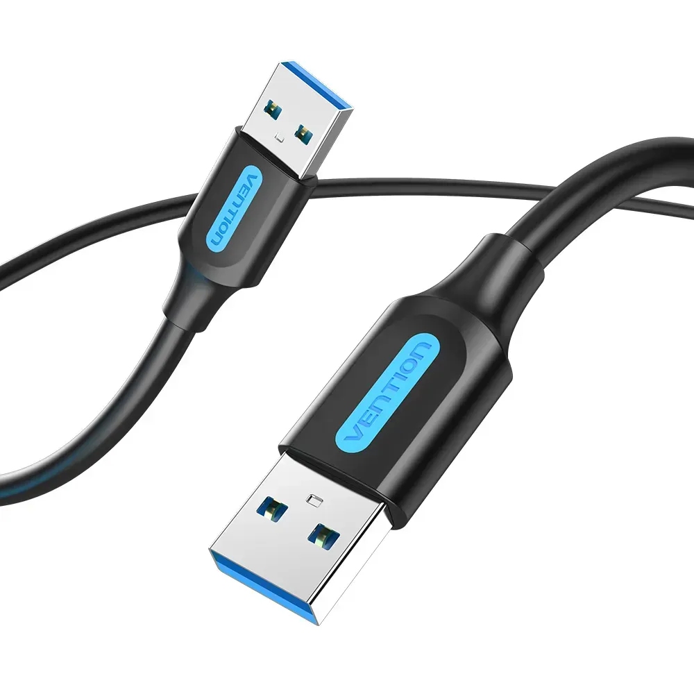 Кабель USB 3.0 AM-AM, 1.0м, PVC, 5 Гбіт/с, чорний, Vention (CONBF) Чорний на малюнкі №2